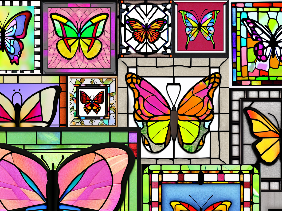 Stained glass butterflies (#001)